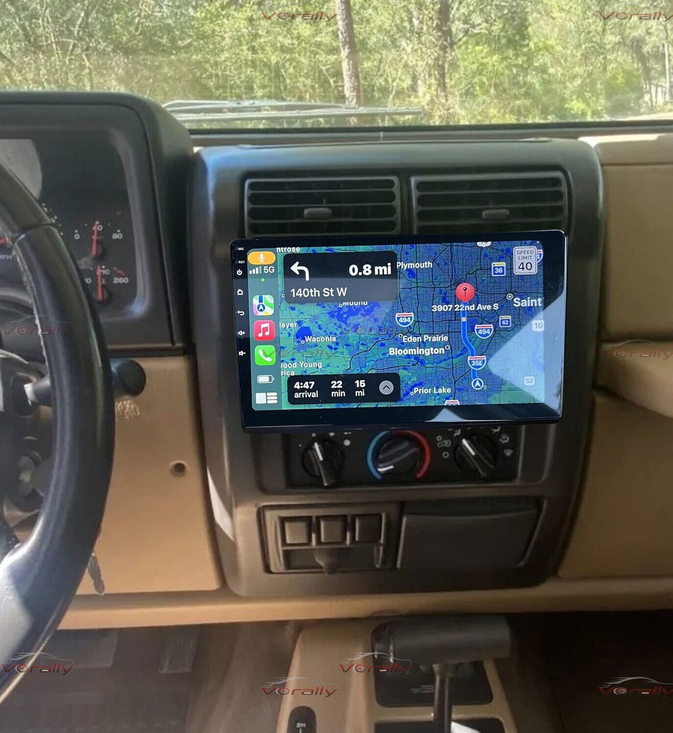 For 1997–2002 Jeep Wrangler TJ CarPlay Car Radio Android 15 GPS WIFI Stereo 64G