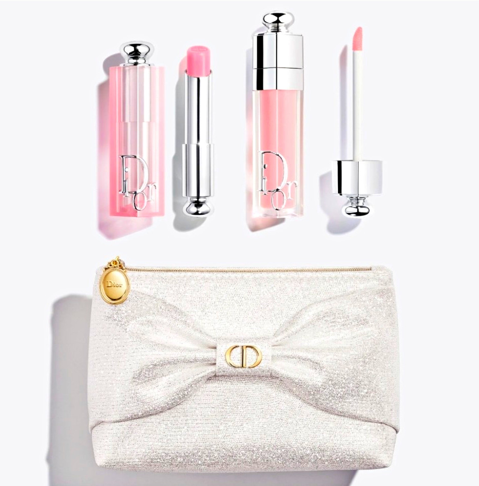 Dior Plump & Glow Ritual 3-Piece Set: Lip Glow, Lip Maximizer, Makeup Bag