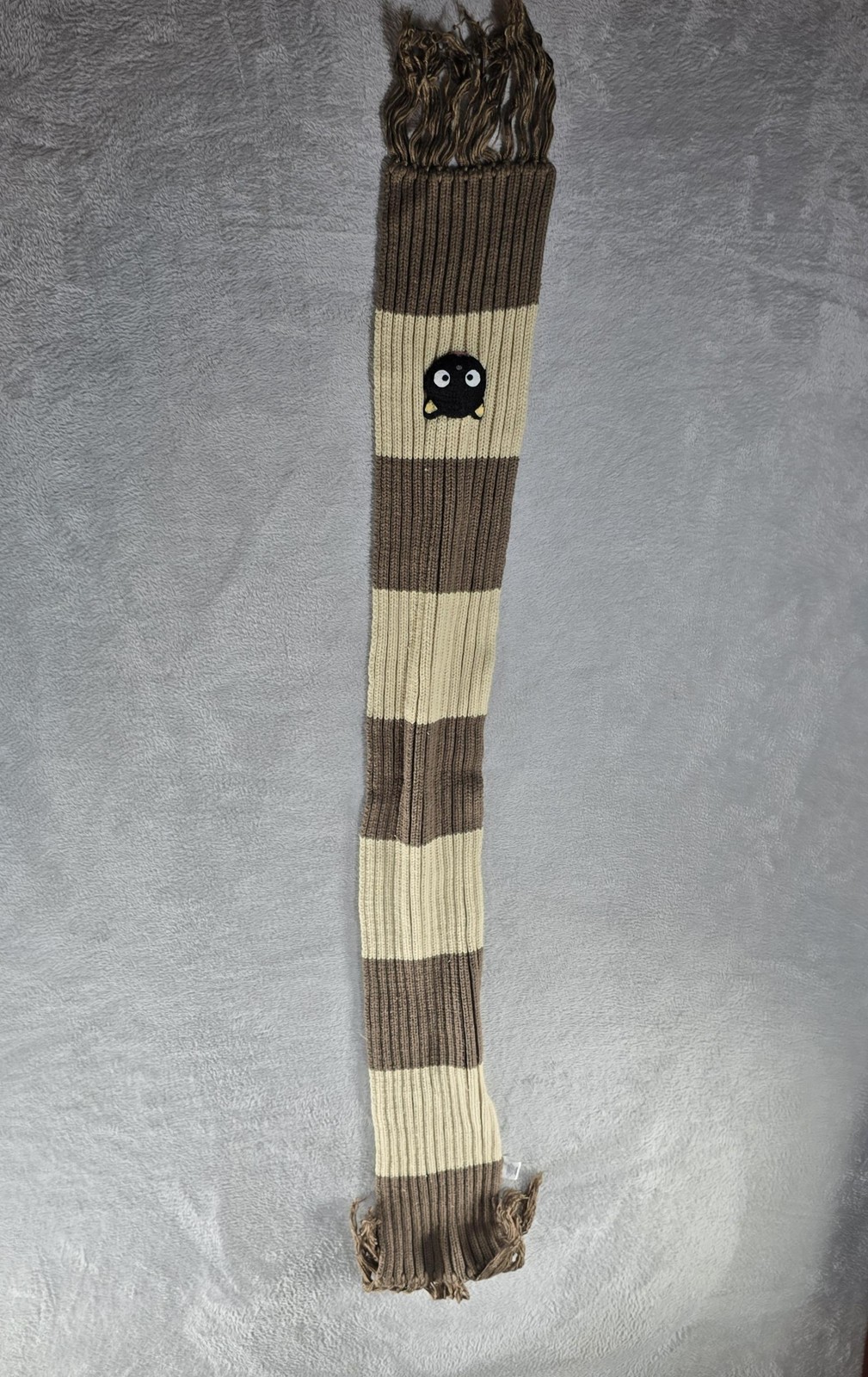 Vintage Sanrio Scarf Womens Brown Stripe Chococat Knit Fringe Neck Warmer