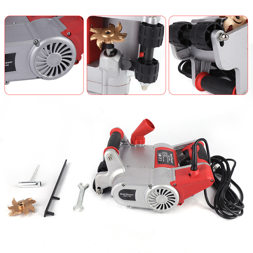 Electric Wall Chaser Slotting Machine Groove Cutting Concrete Cutter 1600W 110V