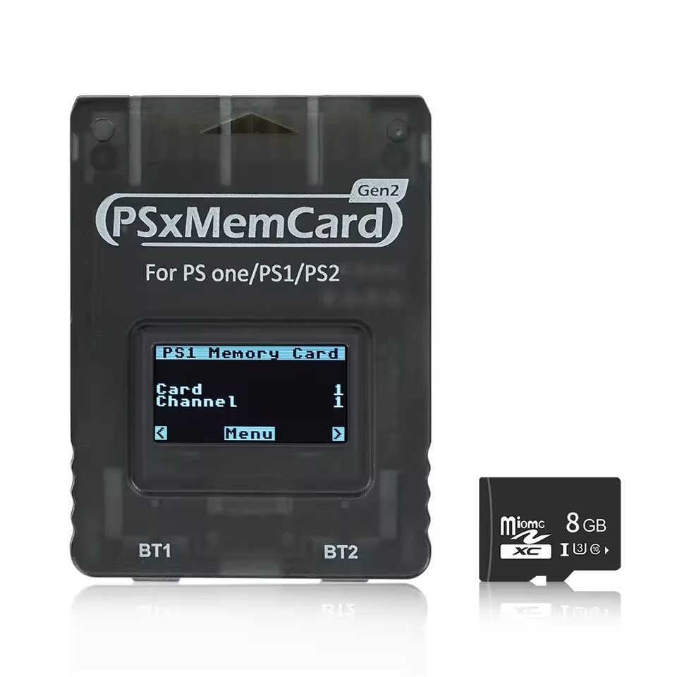 Bitfunx PSxMemCard Gen2 Memory Card OLED For PS1 PS one PS2 Save 8GB TF Cable Bitfunx PSxMemCard Gen2 Memory Card OLED For PS1 PS one PS2 Save 8GB TF Cable