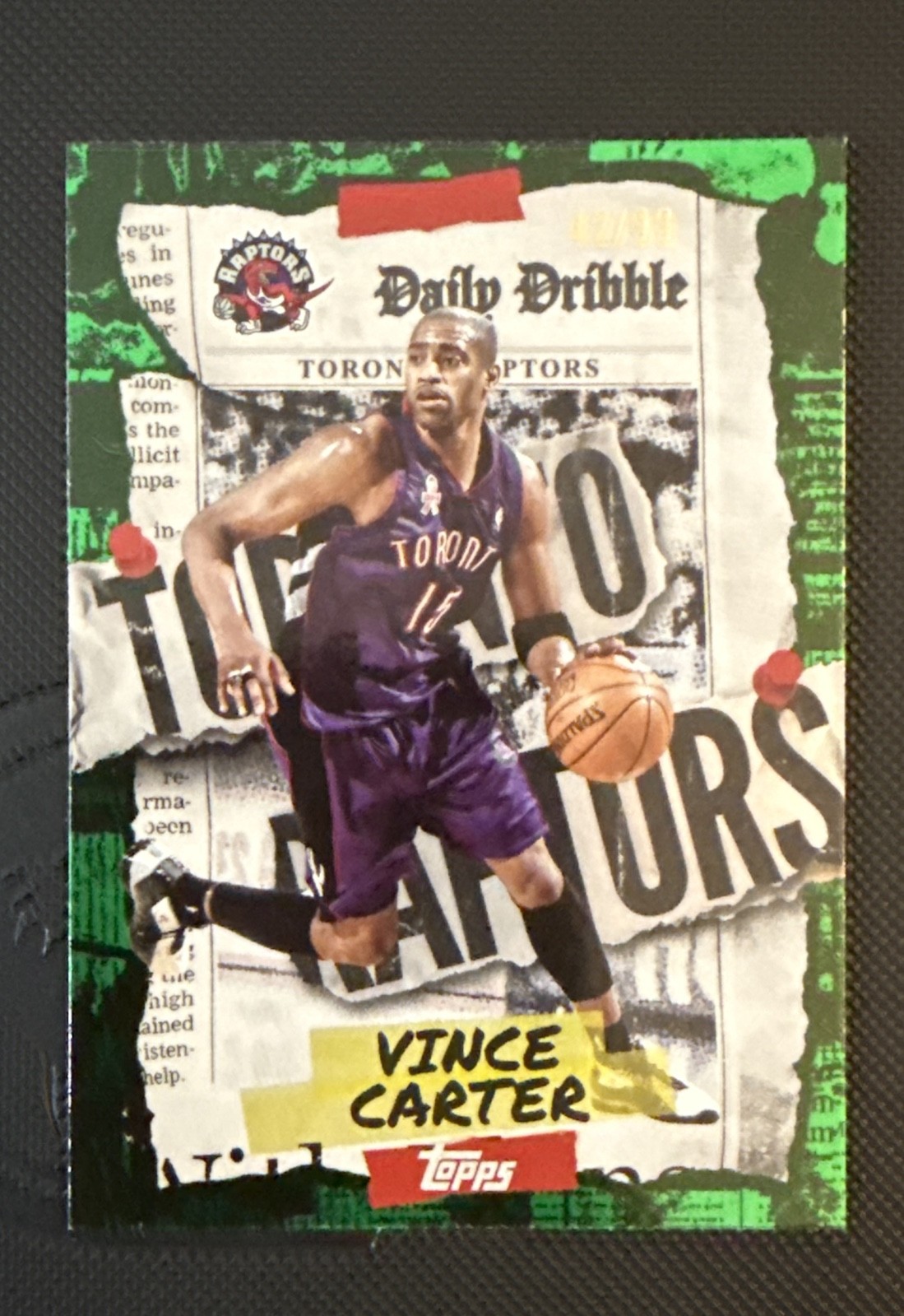 2025-26 Topps - The Daily Dribble Vince Carter #DD-30 Green Rainbow /99 2025-26 Topps - The Daily Dribble Vince Carter #DD-30 Green Rainbow /99