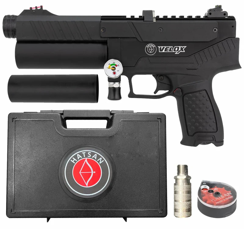 Hatsan Velox PCP .25 Cal Semi-Auto Side Bolt Black Air Pistol HGVLX25 Hatsan Velox PCP .25 Cal Semi-Auto Side Bolt Black Air Pistol HGVLX25