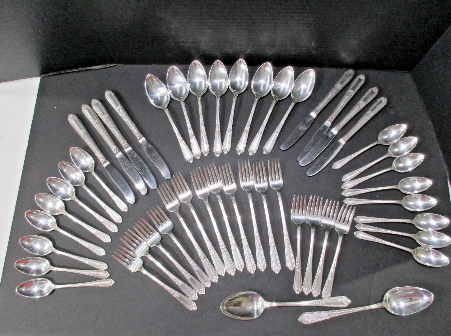 Wm. Rogers COTILLION 50 PCS Silverplate Flatware Set ~ 1937 Wm. Rogers COTILLION 50 PCS Silverplate Flatware Set ~ 1937