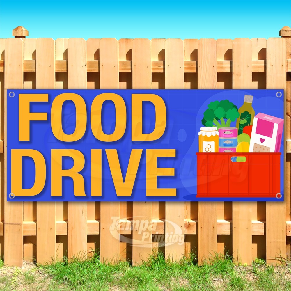 FOOD DRIVE Advertising Donate Help Donations Vinyl Banner Flag Sign USA SB11239