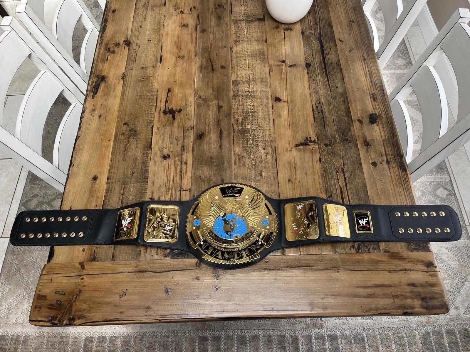 2001 WWF Big Eagle Title Championship Belt W/5th Plate Metal Adult WWE Attitude 2001 WWF Big Eagle Title Championship Belt W/5th Plate Metal Adult WWE Attitude