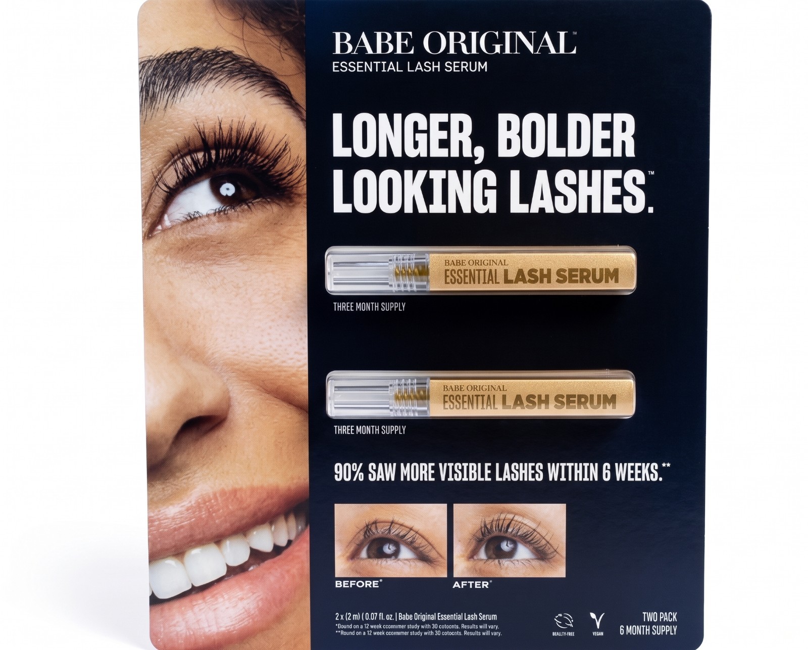 Babe Original Essential Eyelash Serum (6 Month Supply | 2x 2mL) Precision Tip