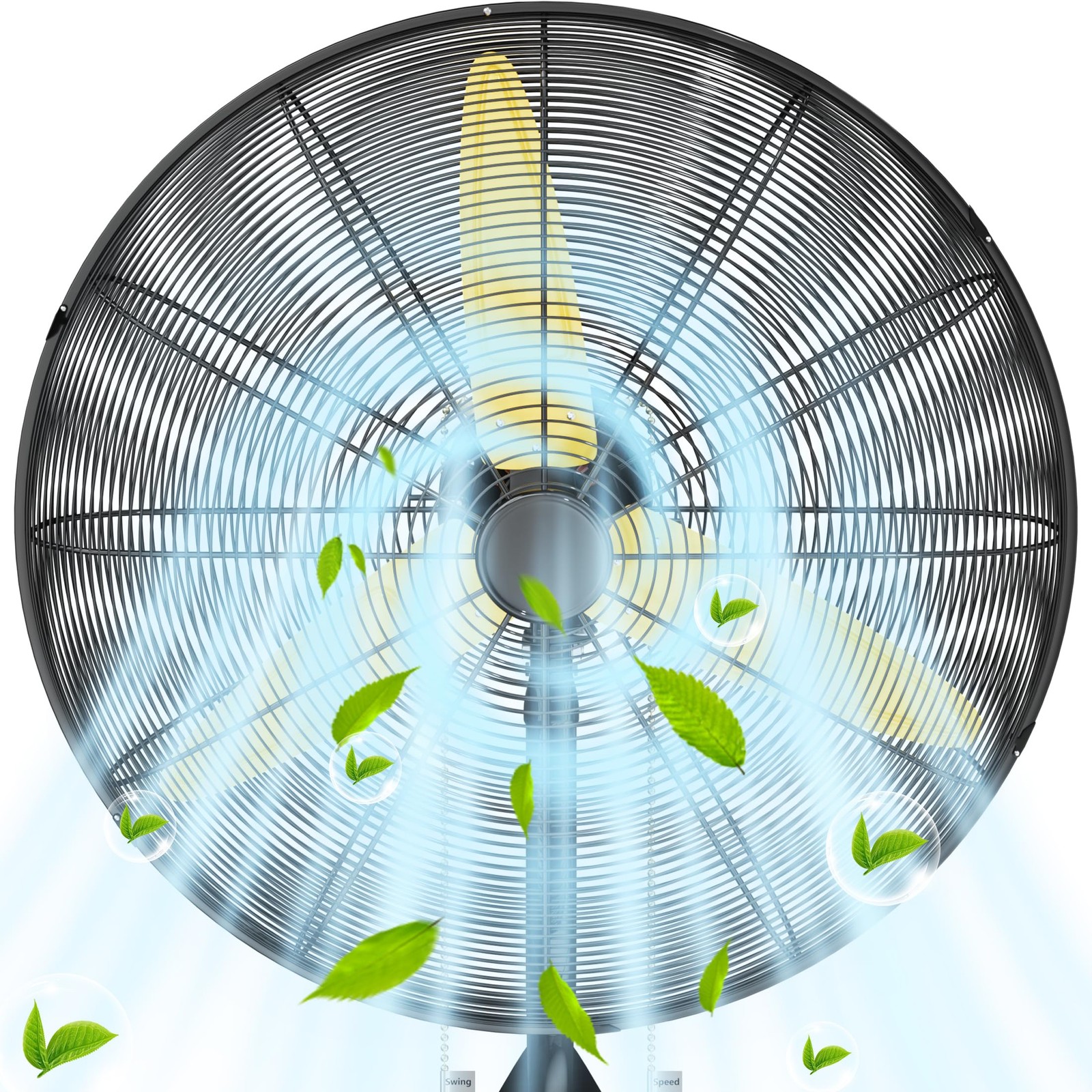 Uthfy Wall Mount Fan with 3-Speed,Outdoor Heavy Duty Industrial Oscillating Fan,