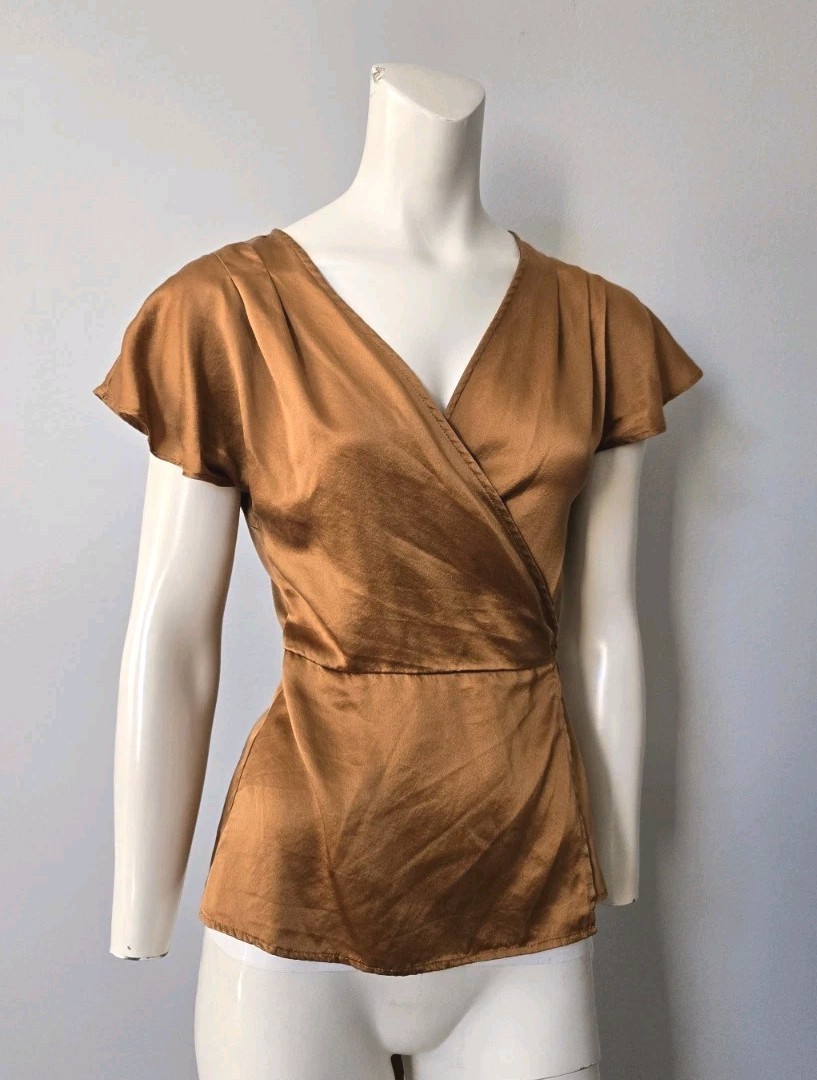 Lilysilk 100% Pure 22MM Mulberry Silk Top Wrap Tie Blouse Women\'s Size S (#2)