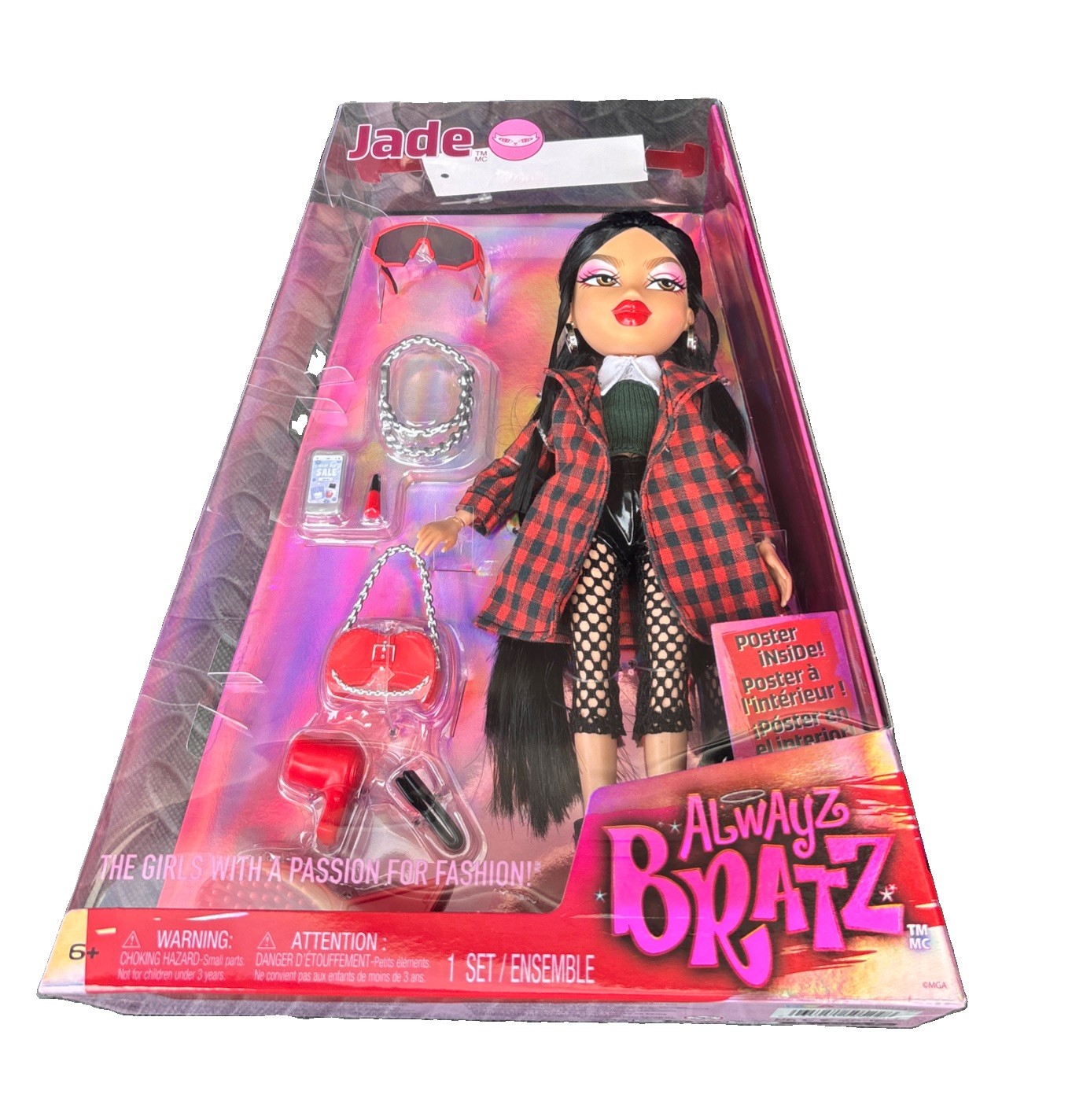Alwayz Bratz Jade Fashion Doll with 10 Accessories and Poster NIB Alwayz Bratz Jade Fashion Doll with 10 Accessories and Poster NIB