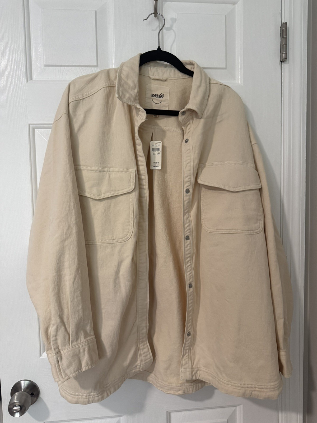 NEW Aerie Lumberjane Shirt Jacket Long Sleeve Pockets Relaxed Fit Oversized SZ L NEW Aerie Lumberjane Shirt Jacket Long Sleeve Pockets Relaxed Fit Oversized SZ L