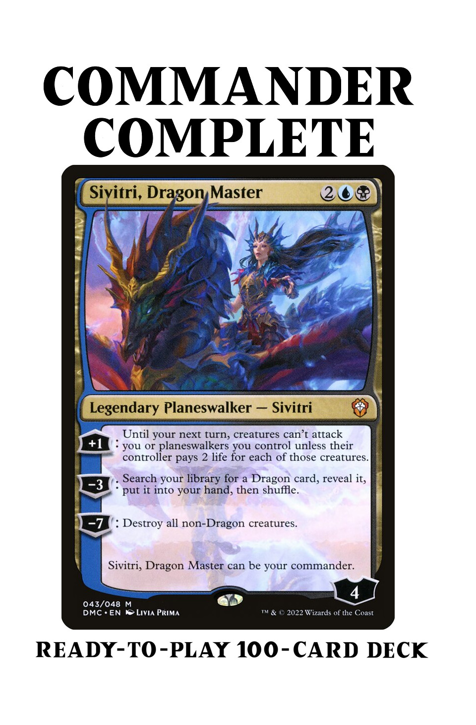 Sivitri, Dragon Master DRAGON TRIBAL Magic MTG Custom Commander Deck