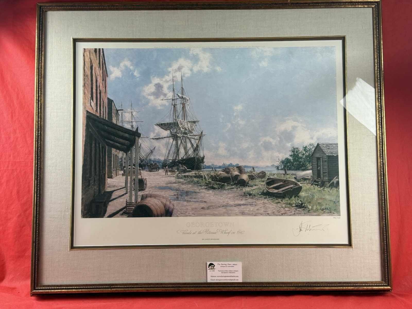 Original Vintage John Stobart Signed And Framed Lithograph “Georgetown” 106/750.