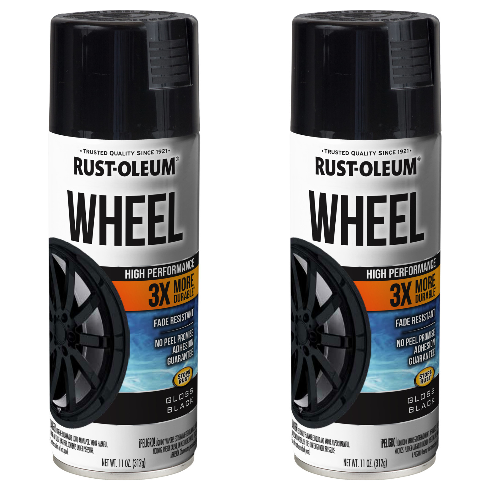 Rust-Oleum Automotive Wheel 3X Gloss Spray Paint Black 11 oz 2-Pack Rust-Oleum Automotive Wheel 3X Gloss Spray Paint Black 11 oz 2-Pack