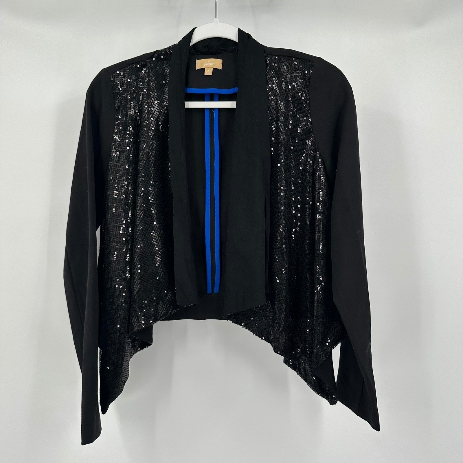 Womens Disco Sparkly Bolero Jacket Size M NYE Gala Festive Evening Edgy Eclectic