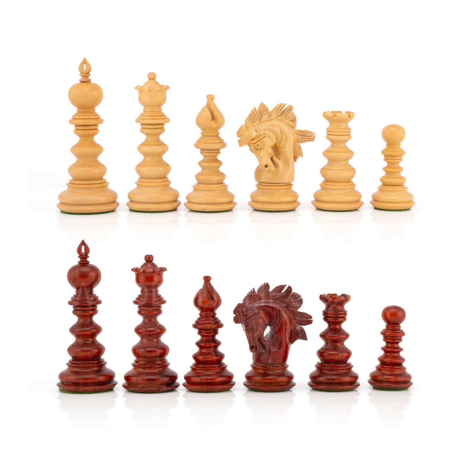 4.4” The St. Petersburg Luxury Artisan Series Chess Pieces only in Bud Rosewood