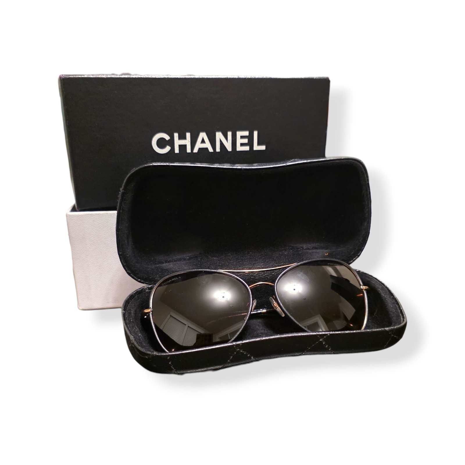 Chanel Metal Lambskin Pilot Sunglasses | 4227-Q |  470/5S 