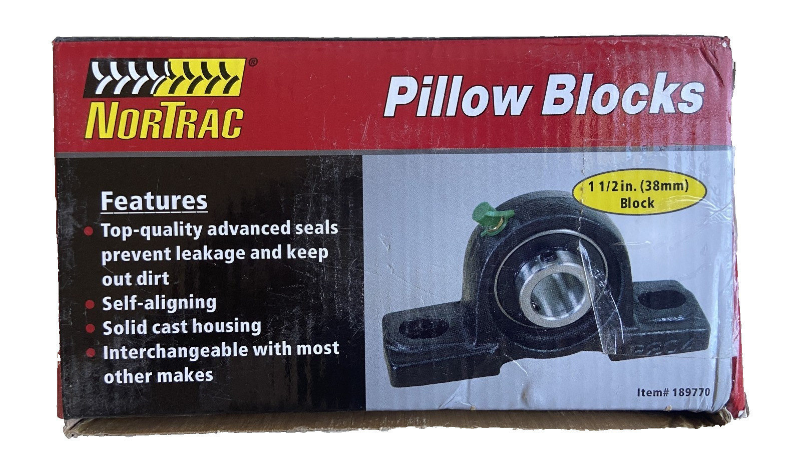 NorTrac Pillow Block Bearing 1-1/2 in 189770 Cast Housing NEW IN BOX NorTrac Pillow Block Bearing 1-1/2 in 189770 Cast Housing NEW IN BOX