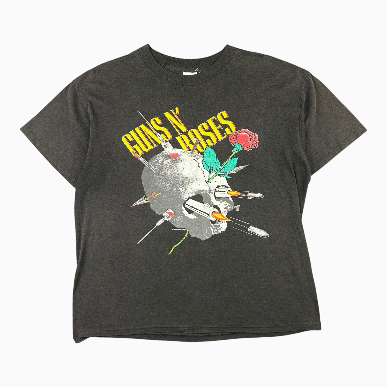 Vintage 1988 Guns N Roses “Appetite For Destruction” Skull Shirt Faded USA 80s