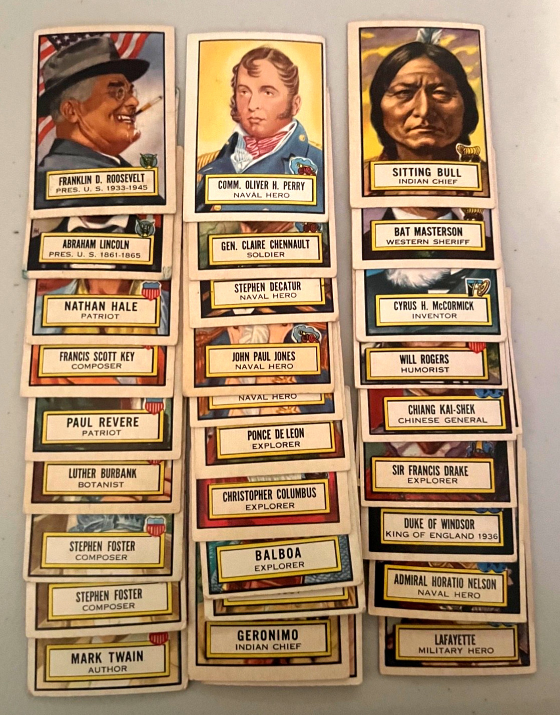 Group of 33 Asst. 1952 Topps Look \'N Sees with 29 Dif. inc 4 Geronimo, #1 & #4