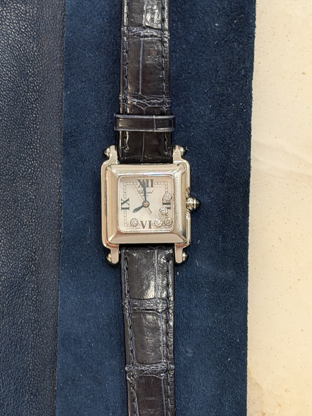 Chopard Happy Sport Square 27/8892-23 5 Floating Diamond Swiss Quartz Watch Chopard Happy Sport Square 27/8892-23 5 Floating Diamond Swiss Quartz Watch