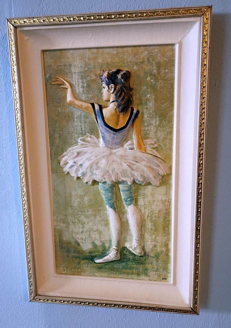 Vtg MCM Ballet Dance Ballerina Shadow Box Art 3D Picture Frame 16\ Vtg MCM Ballet Dance Ballerina Shadow Box Art 3D Picture Frame 16\