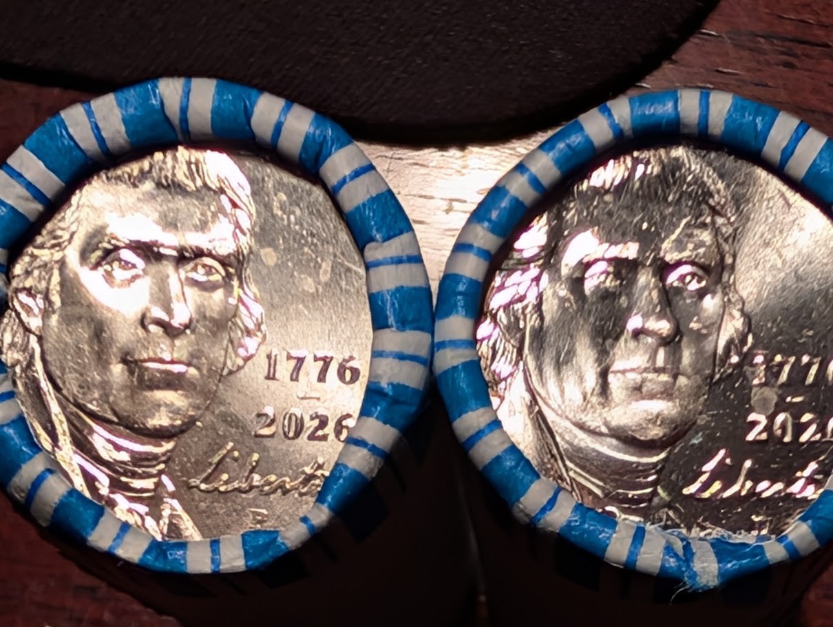 2 FULL ROLLS 2026 NICKELS (1 Roll Each P&D) (OBW) (80 COINS) 2 FULL ROLLS 2026 NICKELS (1 Roll Each P&D) (OBW) (80 COINS)