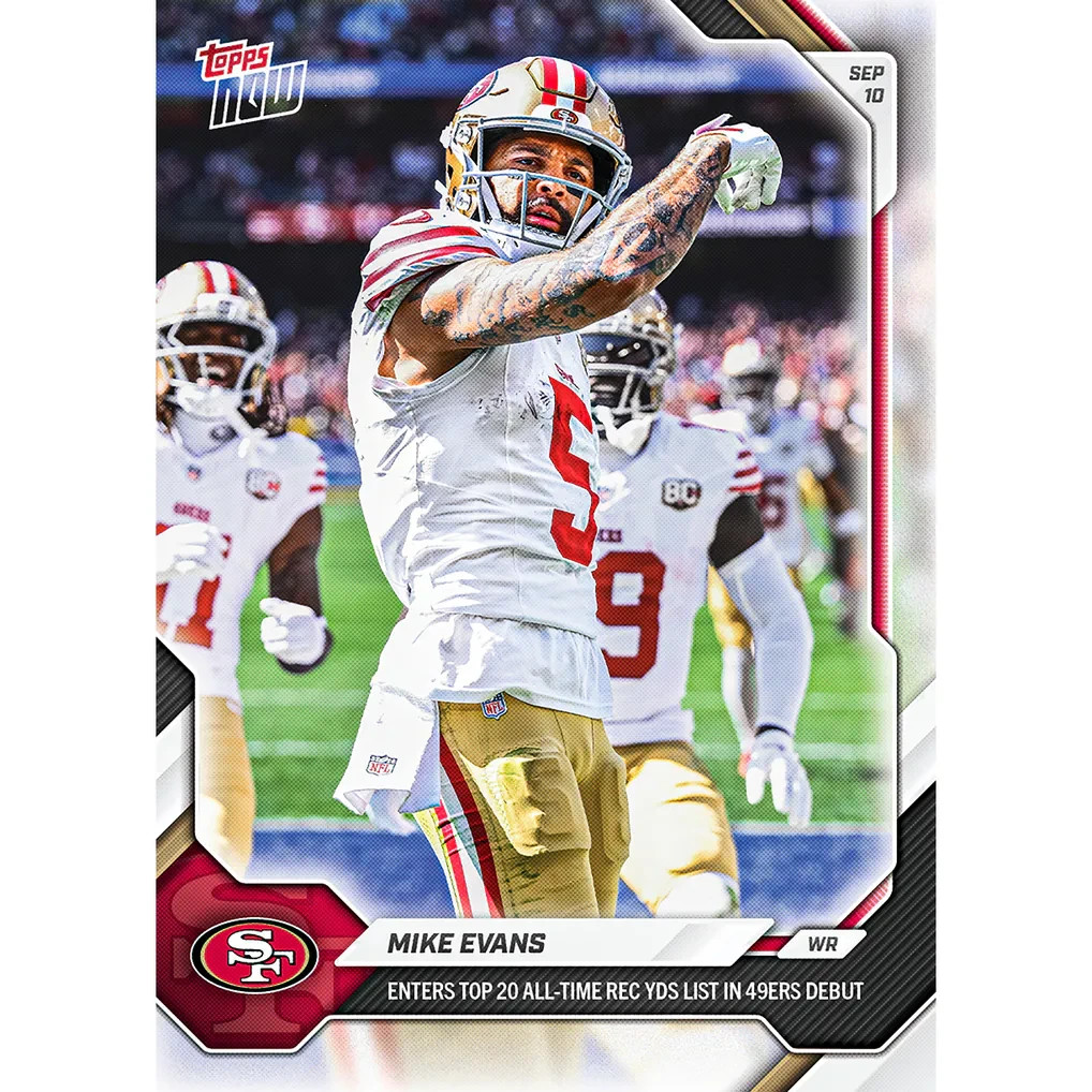 Mike Evans 2026 NFL Topps NOW Card #5 San Francisco 49ers - PRESALE Mike Evans 2026 NFL Topps NOW Card #5 San Francisco 49ers - PRESALE