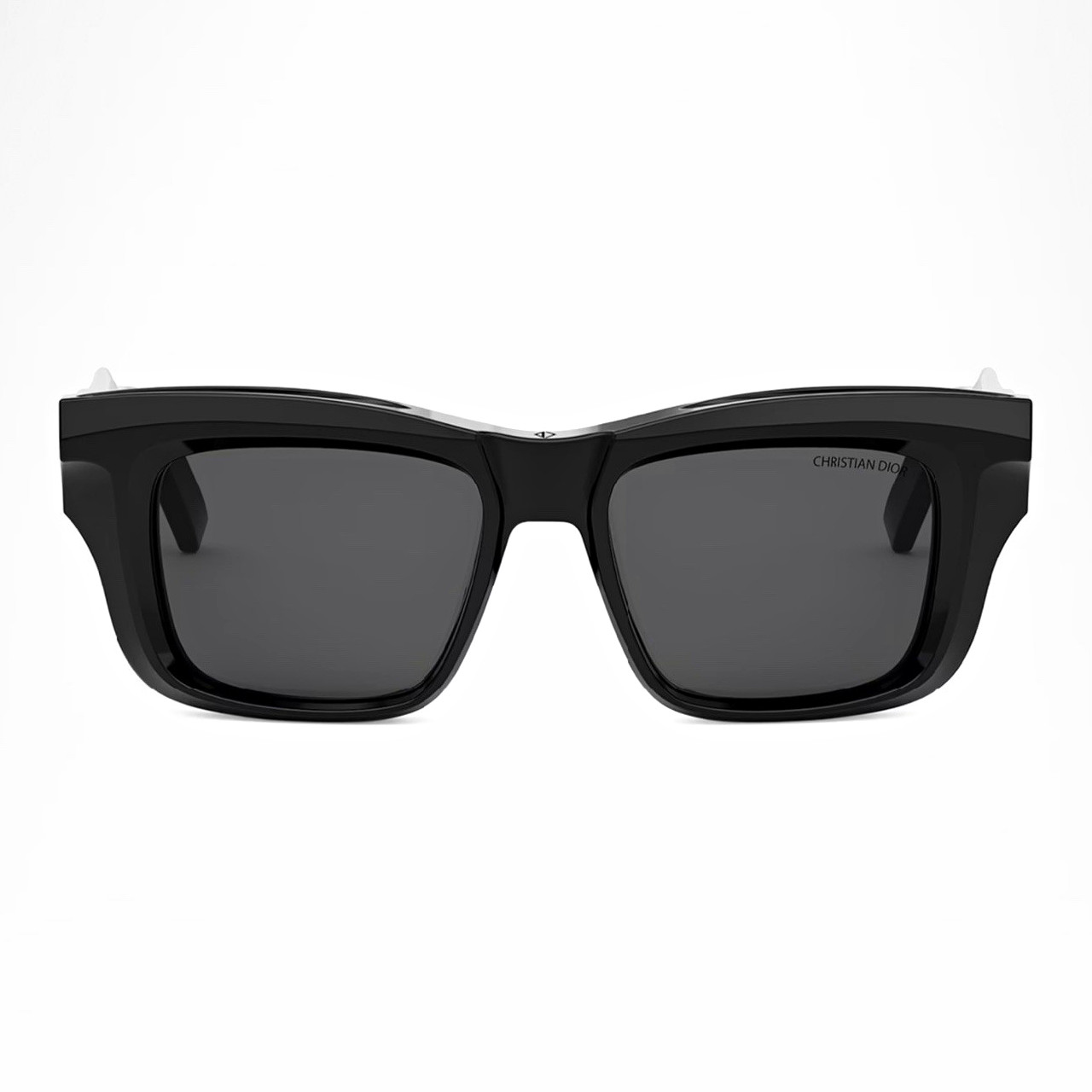 Christian Dior Rectangle Sunglasses Black Plastic Frame Gray Tinted