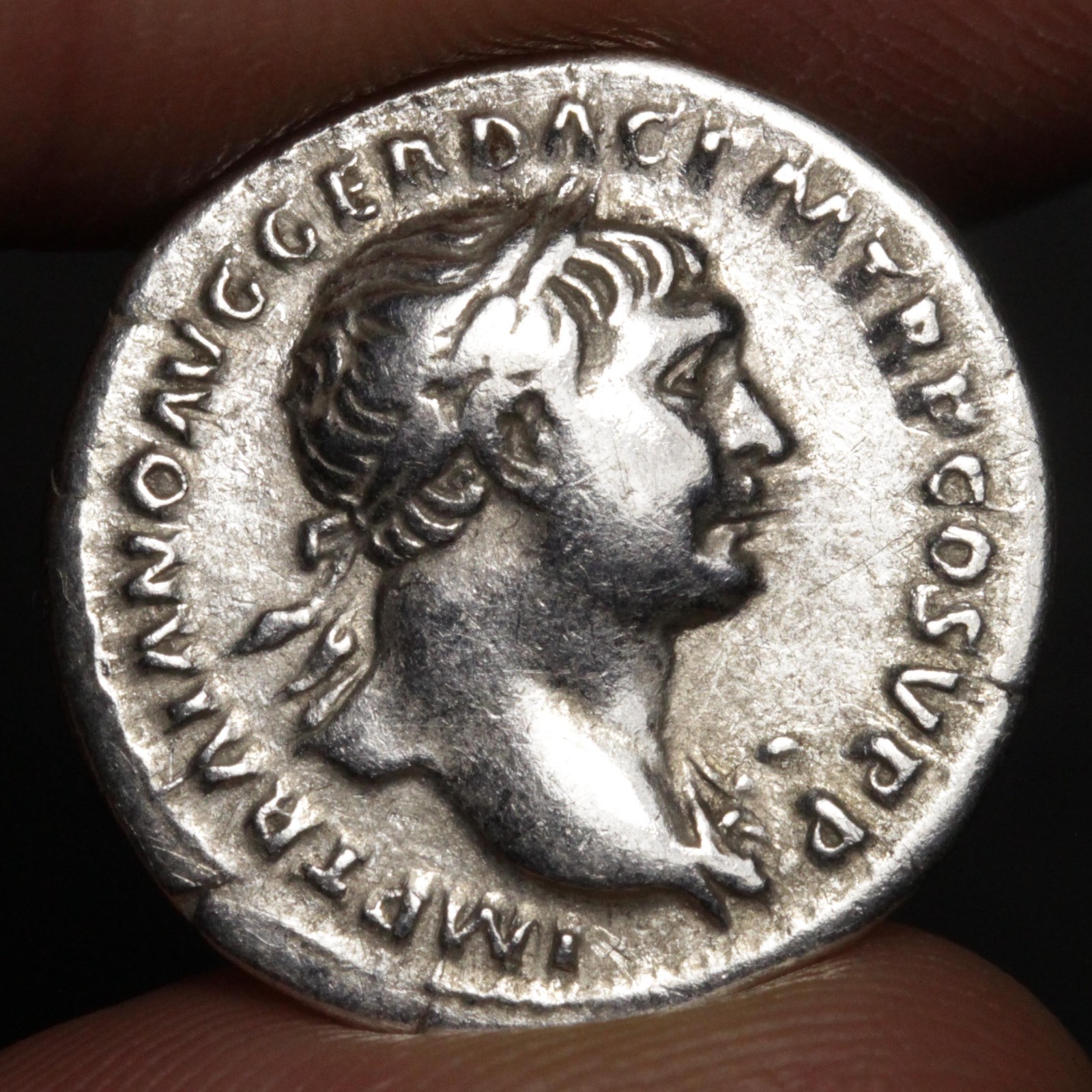 Emperor Trajan Denarius 103AD Ancient Roman Empire Silver Coin Genius VF Rome