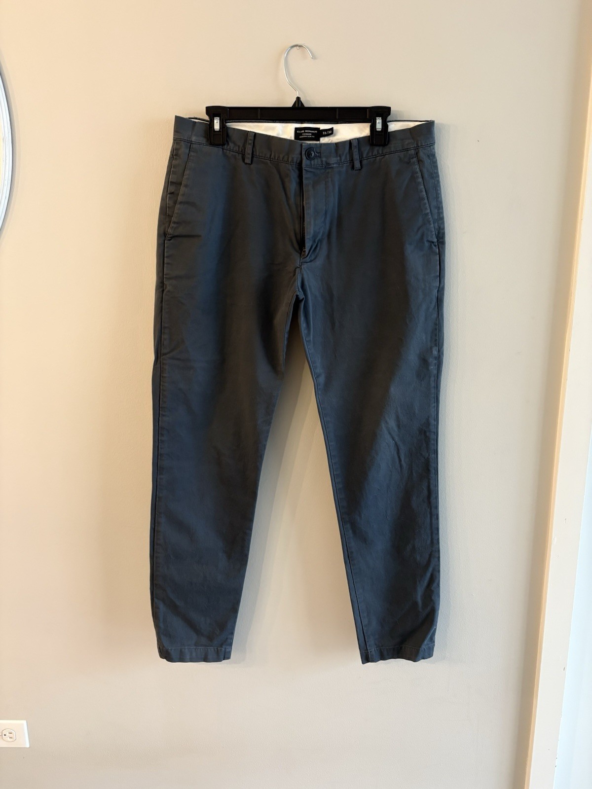 Club Monaco Chinos Mens 33x32 Blue Connor Modern Slim Fit 100% Cotton Pants Club Monaco Chinos Mens 33x32 Blue Connor Modern Slim Fit 100% Cotton Pants