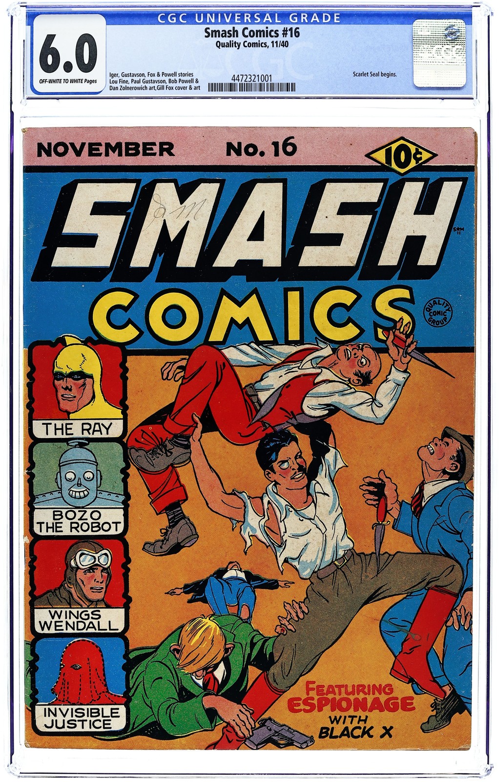 Smash Comics #16 CGC 6.0 1940 4472321001