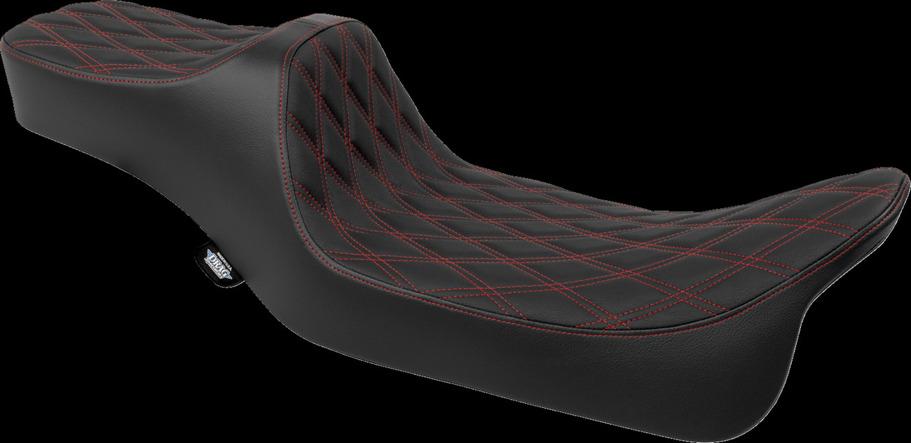 Drag Specialties Seats 0801-1925 Predator III Seat Extended Reach Red Stitch