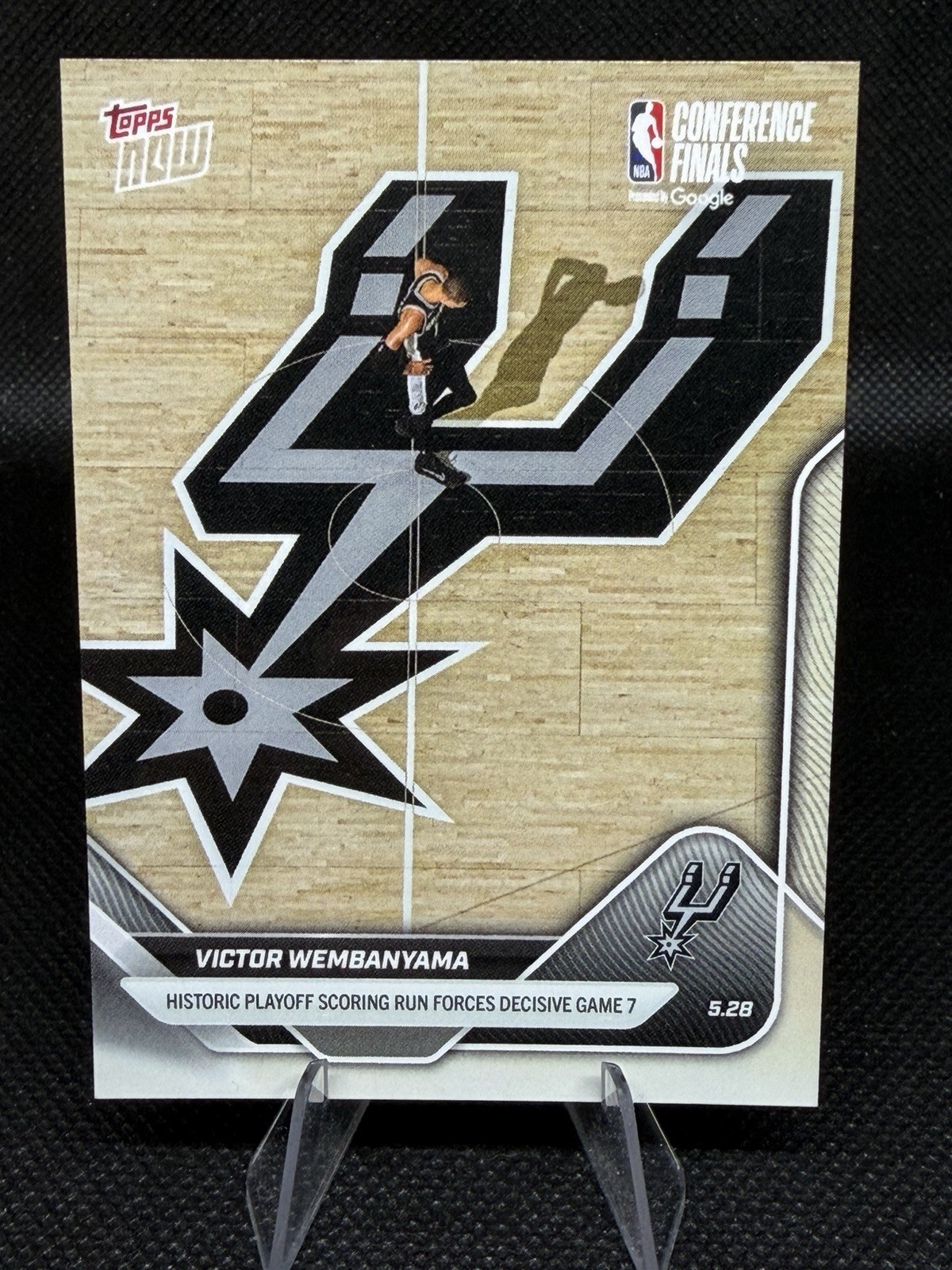 Victor Wembanyama - Forces Game 7 NBA Topps NOW Image Variation #323-SP Victor Wembanyama - Forces Game 7 NBA Topps NOW Image Variation #323-SP