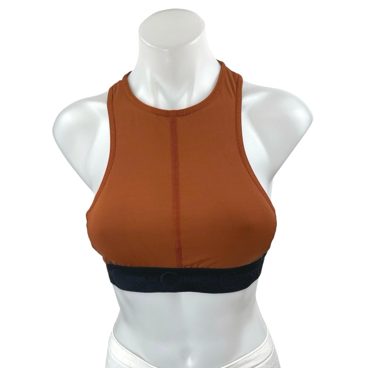 Tropic of C Circ Brown Sleeveless Racerback Athletic Sports Bra Crop Tank Top XS Tropic of C Circ Brown Sleeveless Racerback Athletic Sports Bra Crop Tank Top XS