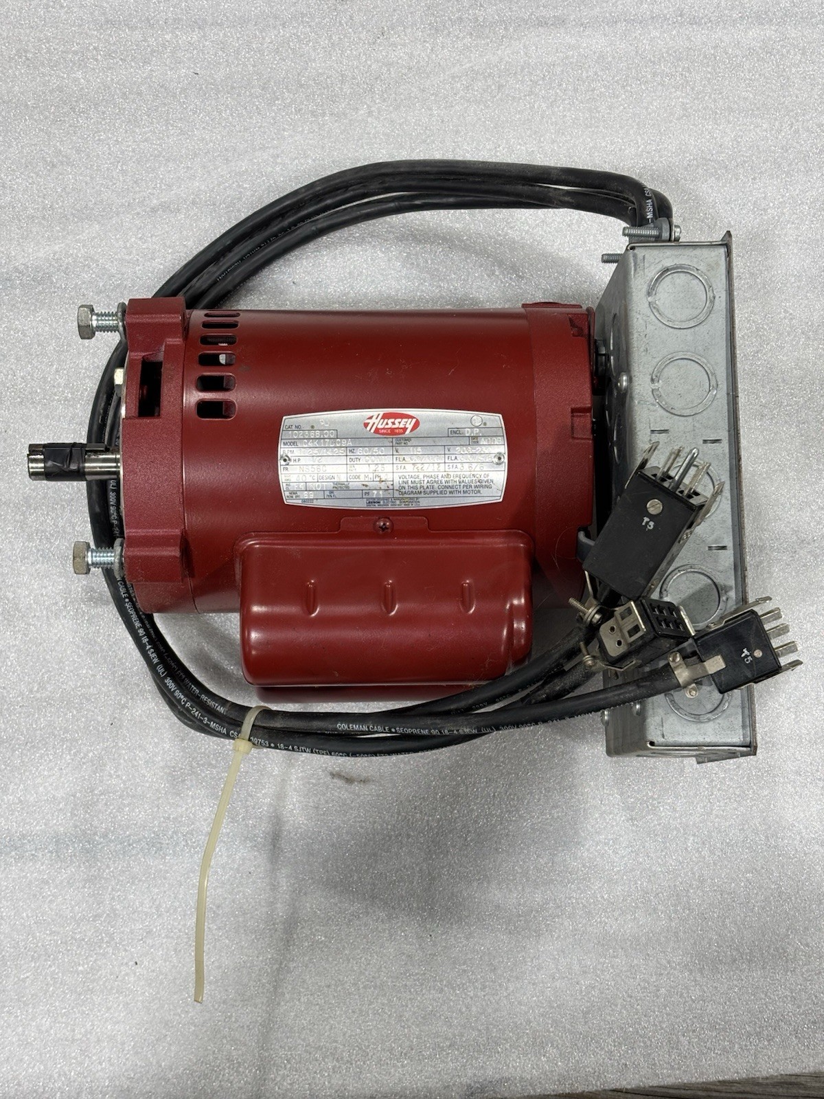 HUSSEY / LEESON 1/2 HP ODP Single Phase Induction Motor 115/208-230V 1725/1425