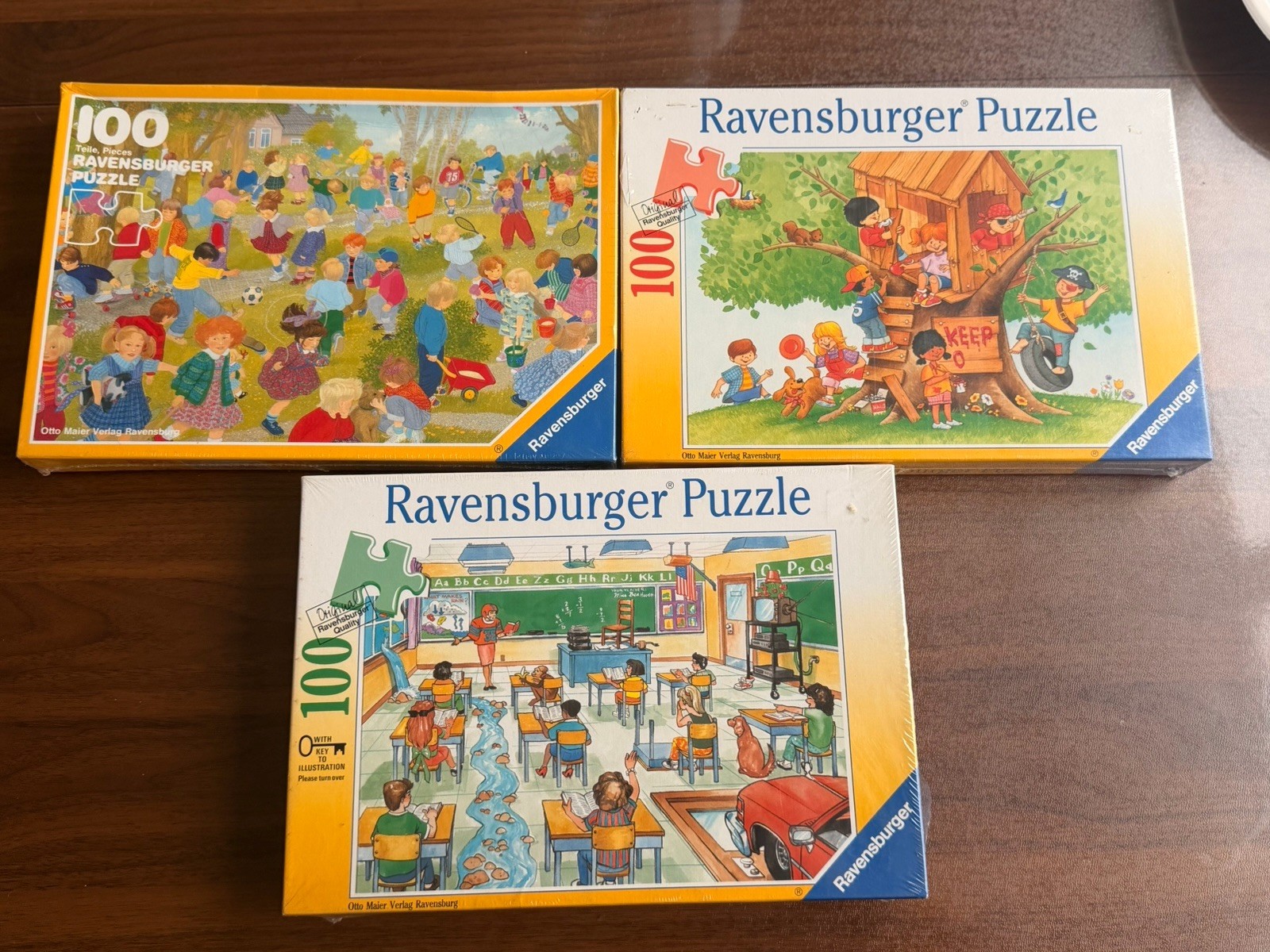 3 Vintage Ravensburger 100 Pc Puzzles Factory Sealed Otto Maier Verlag 1980s⁠