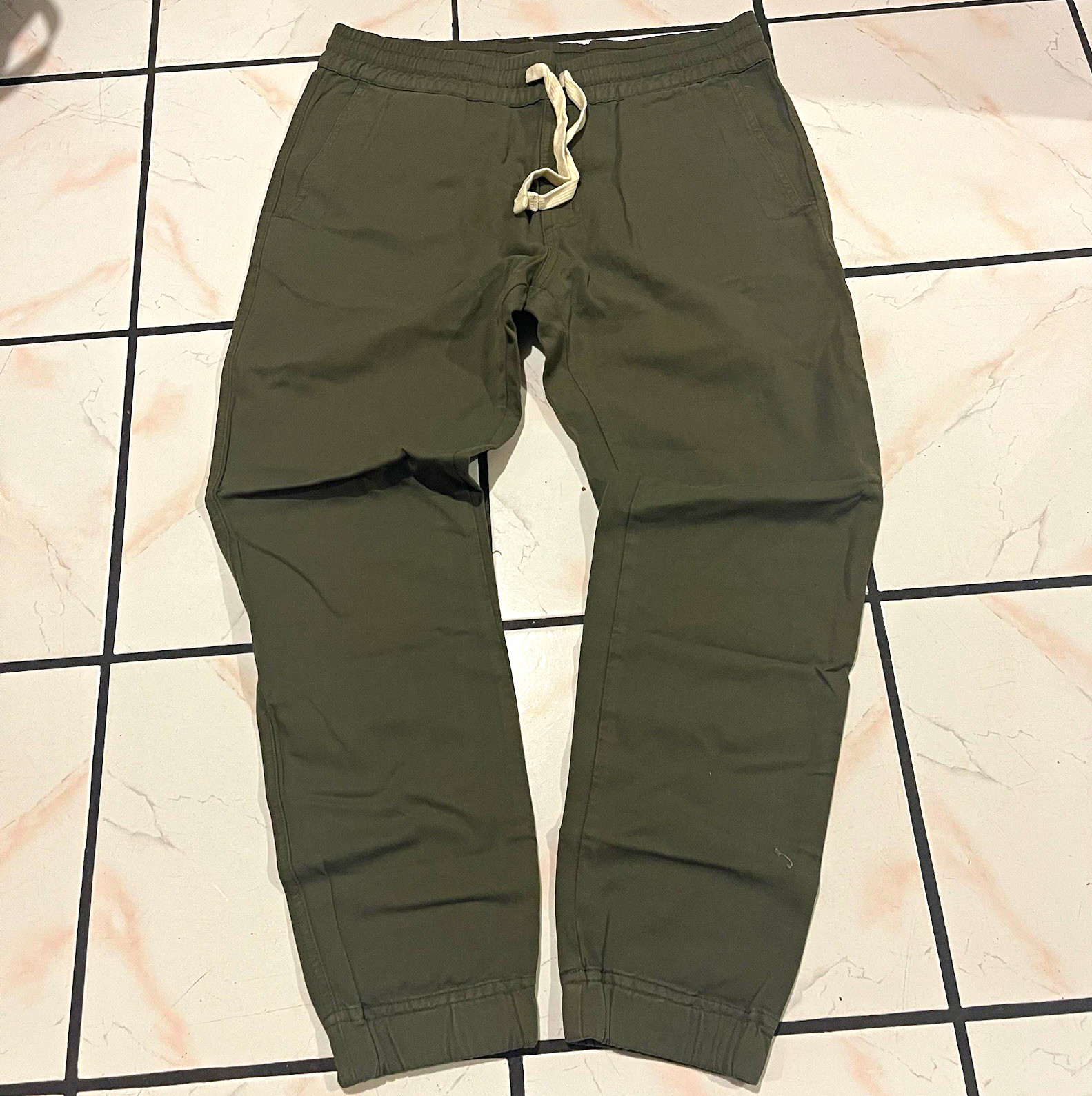 American Giant Men’s Green Cotton Twill Jogger Pants Drawstring Pockets M American Giant Men’s Green Cotton Twill Jogger Pants Drawstring Pockets M