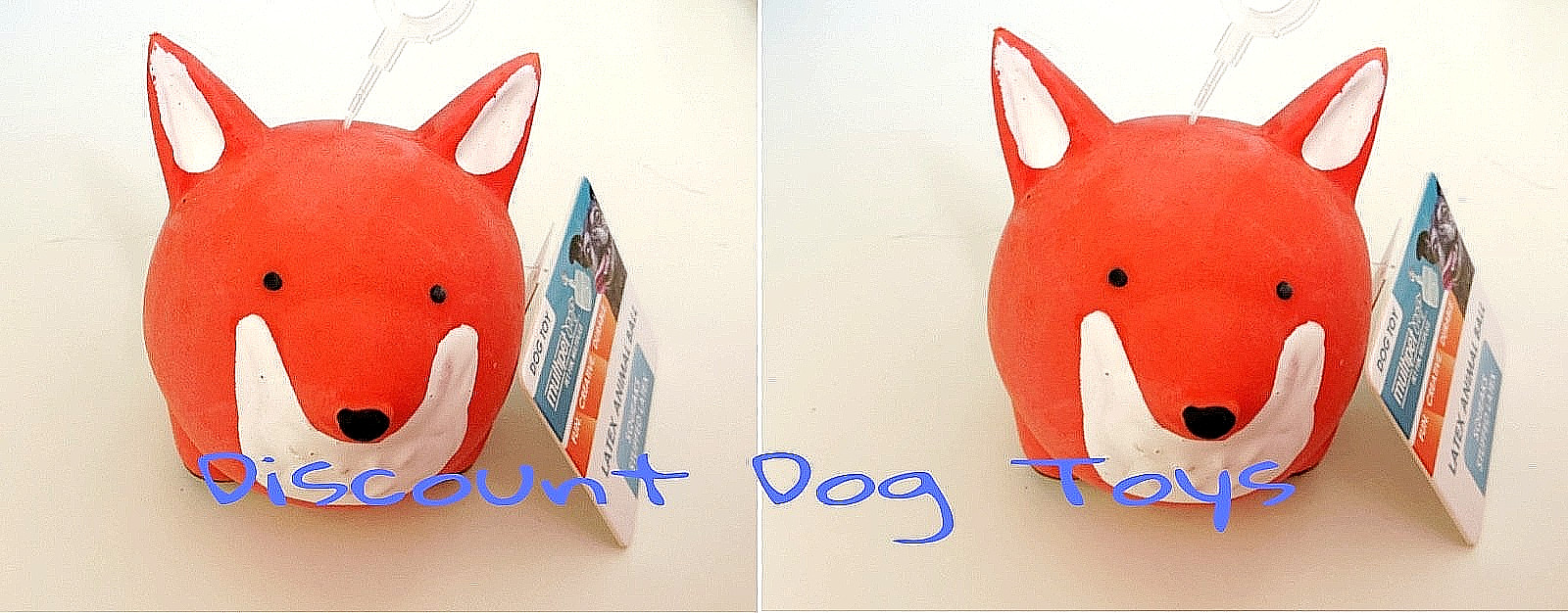 Multipet Latex Round ball Animal 3” original model Dog Toy TWO PACK fox