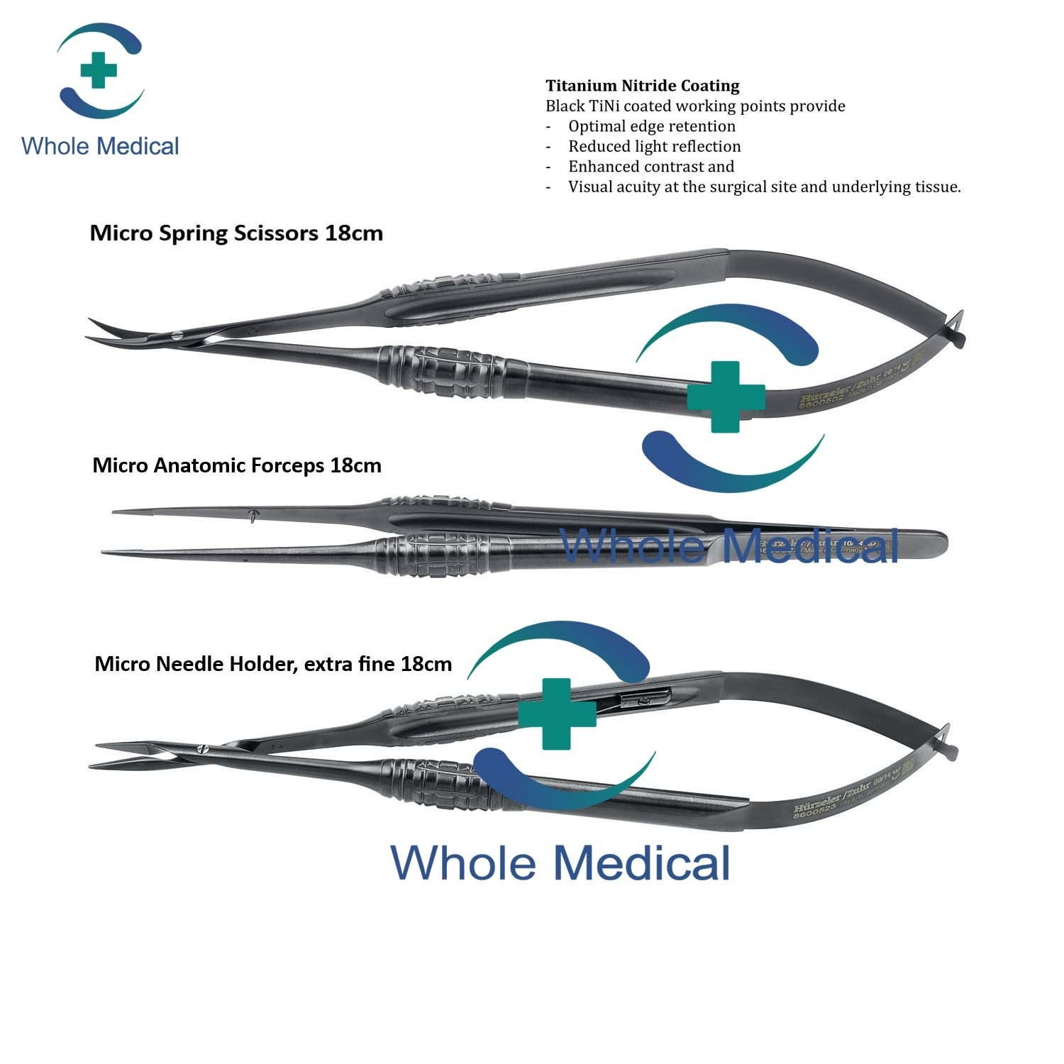 Helmut Zepf 18cm Castroviejo Microsurgical– Needle Holder, Scissor, Plier Black Helmut Zepf 18cm Castroviejo Microsurgical– Needle Holder, Scissor, Plier Black