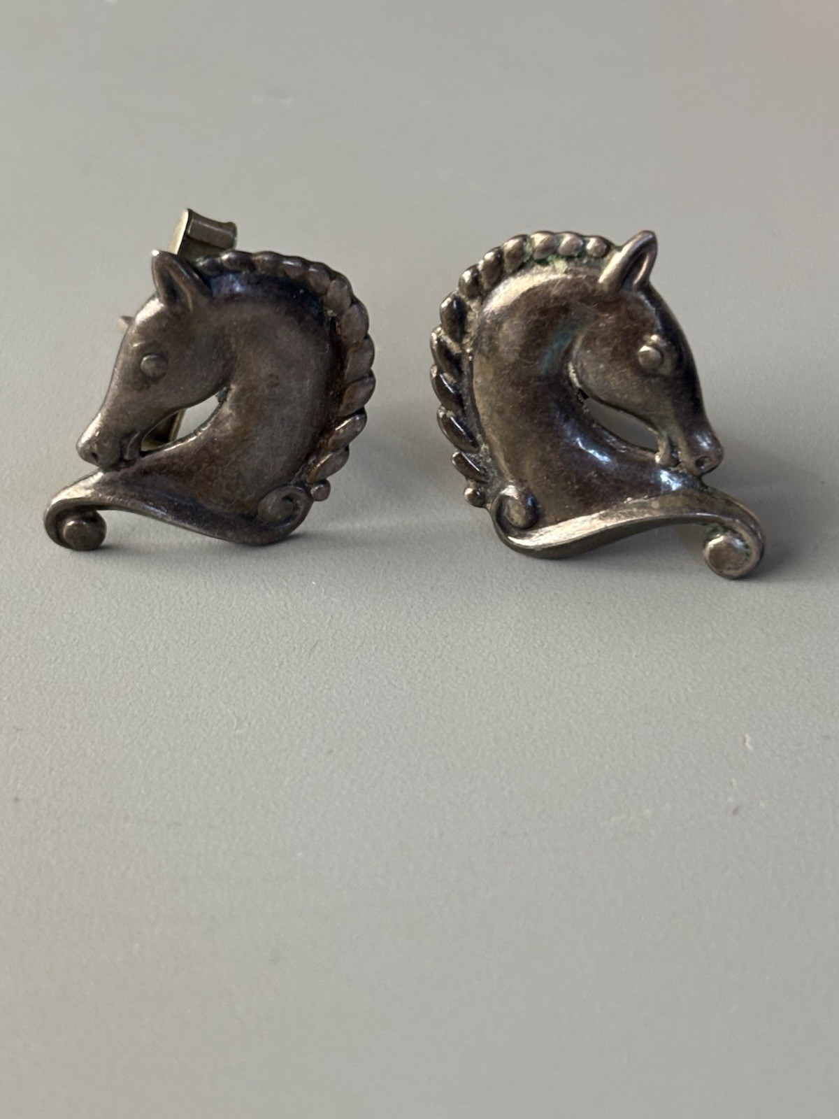 RARE Vintage Equestrian Horse Head Cuff Links by Margot de Taxco Model #5160 RARE Vintage Equestrian Horse Head Cuff Links by Margot de Taxco Model #5160