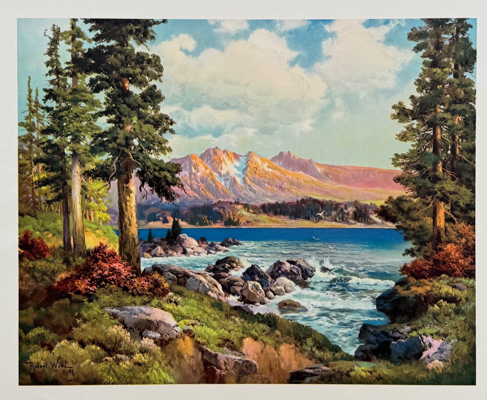 Vintage Robert Wood 18.75x22 Poster Print American Landscape Art