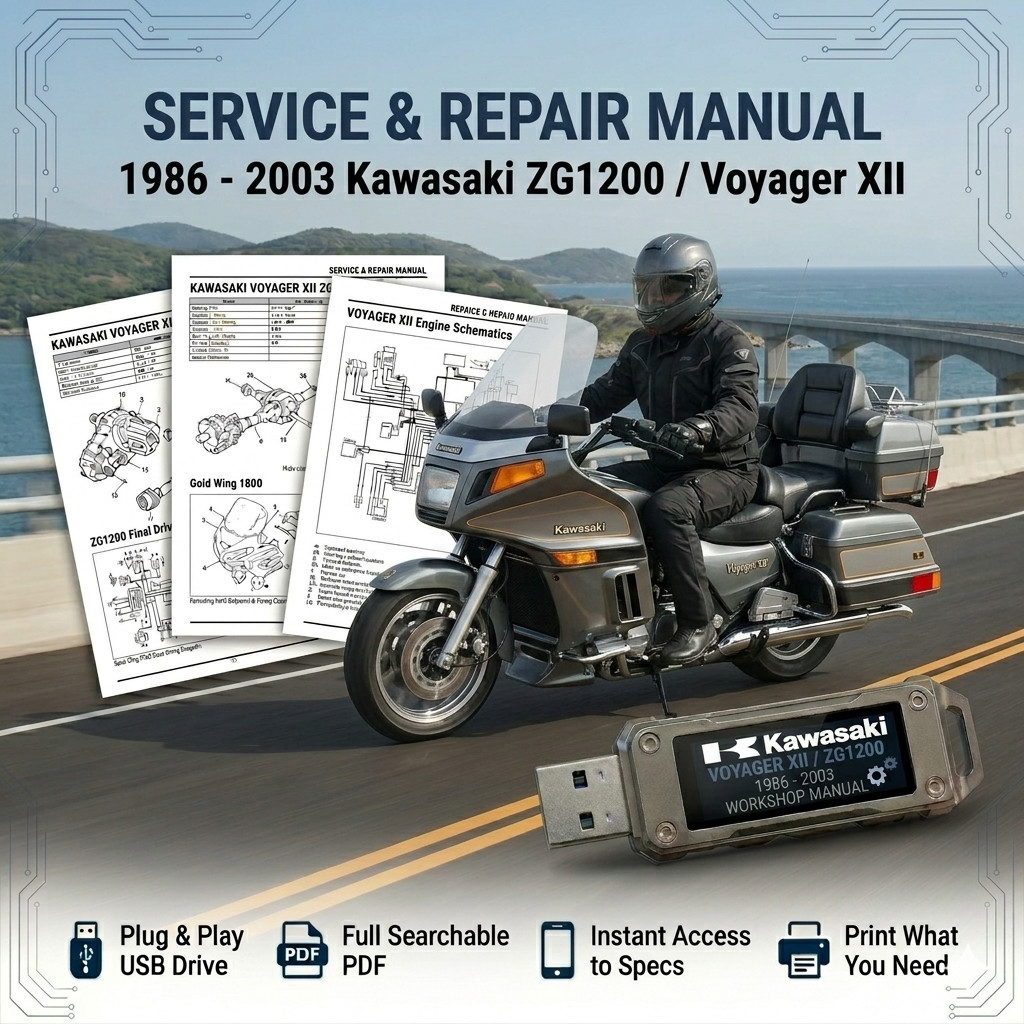 KAWASAKI VOYAGER 12 1992 1993 1994 1995 1996 1997 SERVICE REPAIR SHOP MANUAL USB
