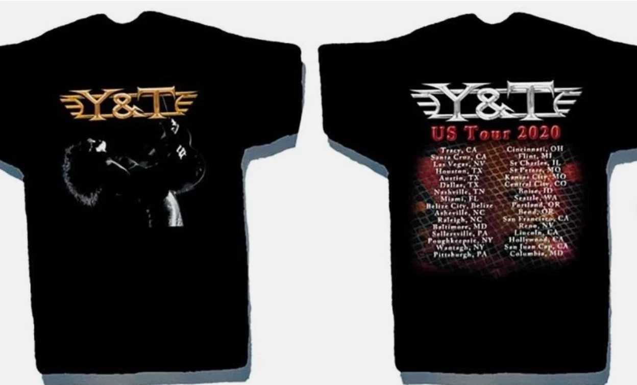 Hot New Y&T Band Tour 2020 Hard Rock Concert Black 2 Sided T Shirt Unisex Tee