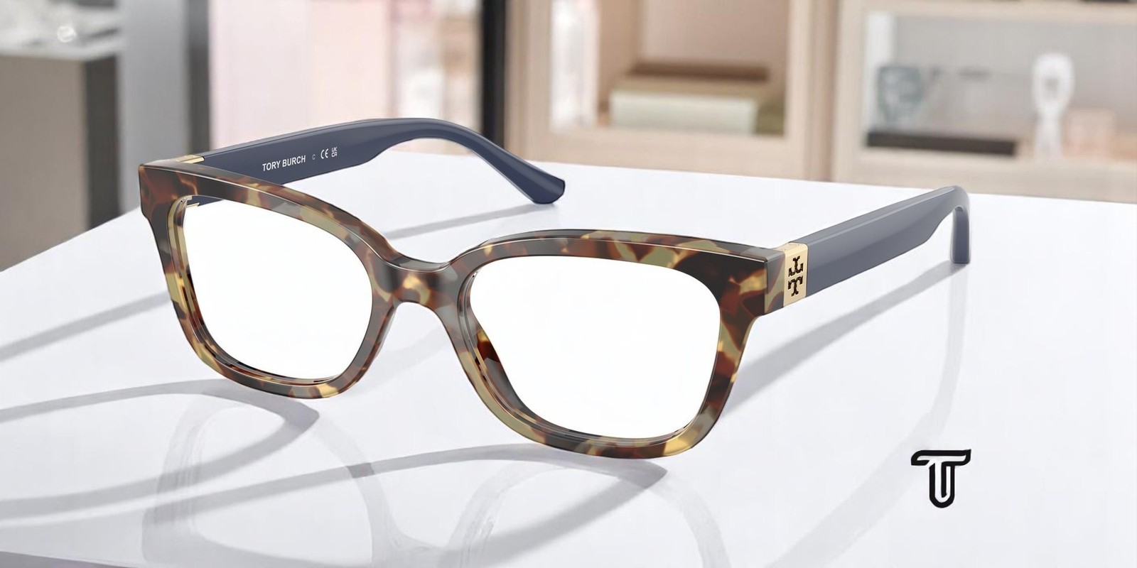 TORY BURCH TY2084 1827 Square Porcini Tortoise Demo Lens 52 mm Womens Eyeglasses