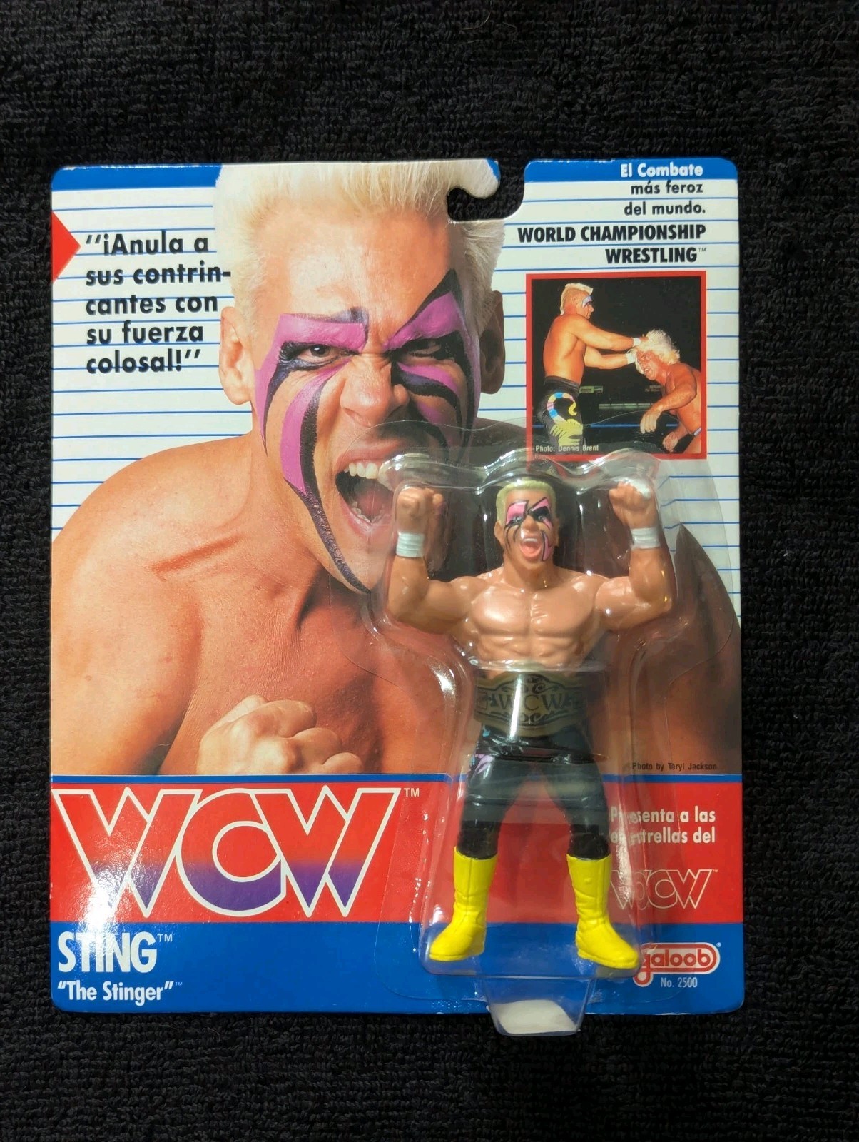 Vintage WCW Galoob Sting - Rare Spanish Card European Wrestling Figure MOC