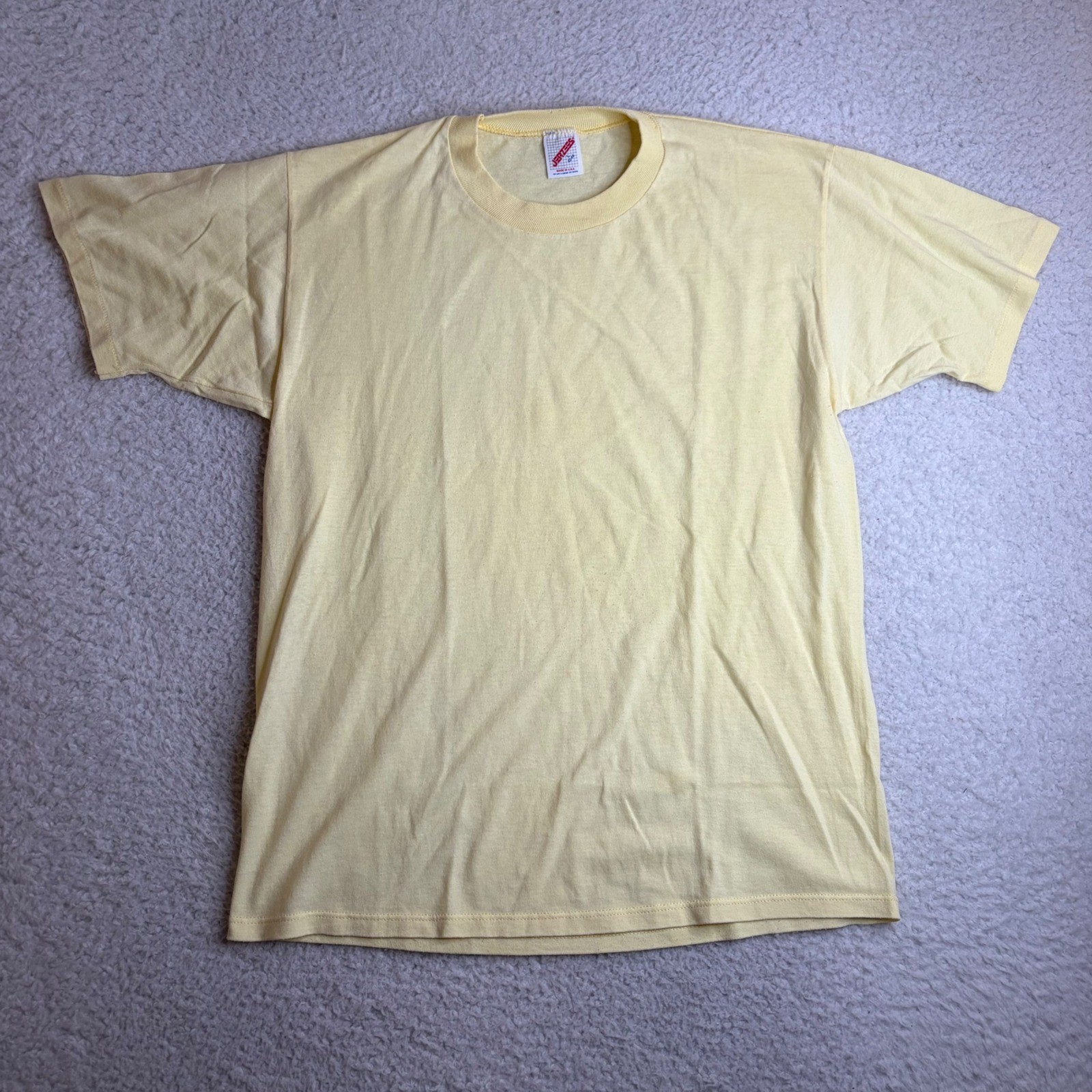Vintage Jerzees T Shirt Mens Large Yellow Single Stitch Made in USA paper thin Vintage Jerzees T Shirt Mens Large Yellow Single Stitch Made in USA paper thin
