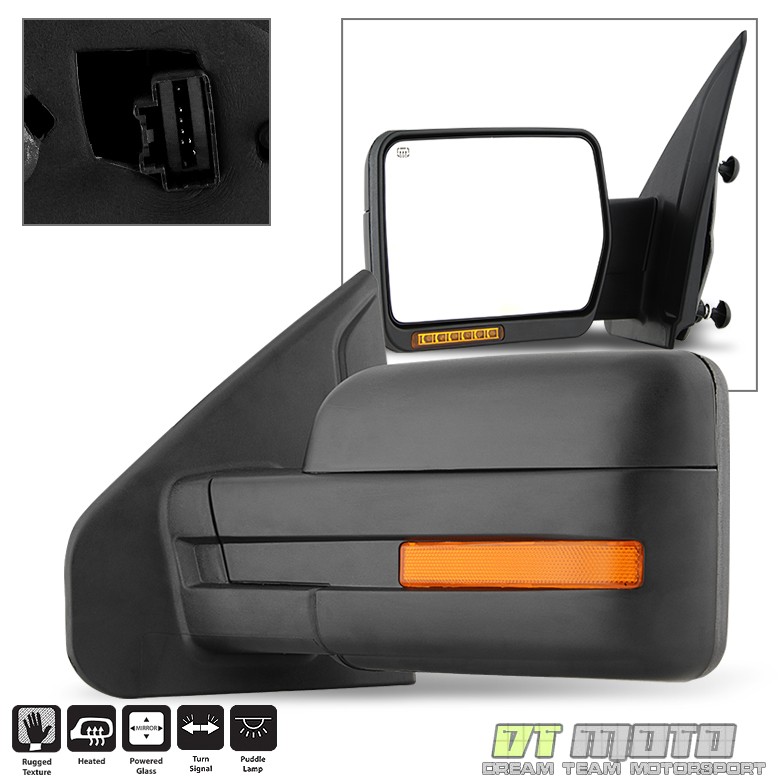 2007-2014 Ford F150 Power+Heated+LED Signal+Puddle View Mirror Left Driver Side 2007-2014 Ford F150 Power+Heated+LED Signal+Puddle View Mirror Left Driver Side