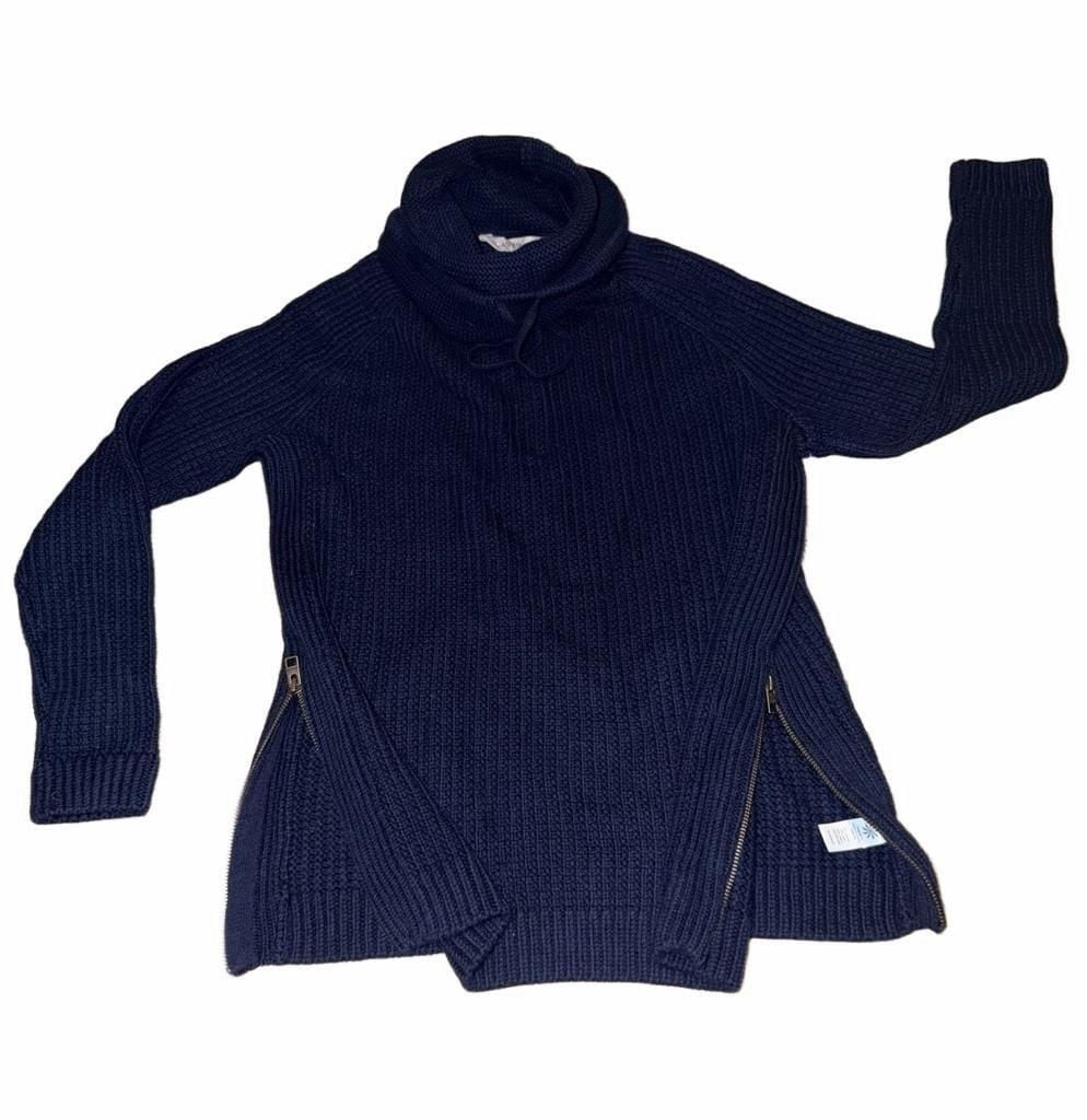 NWT Athleta Borealis Cowl Size S Navy Blue Sweater