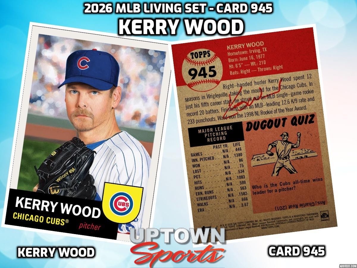 Kerry Wood - 2026 MLB Living Set® - Card 945 - Presale Kerry Wood - 2026 MLB Living Set® - Card 945 - Presale